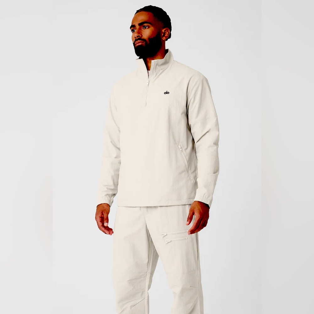 Alo Yoga Men’s XL Takeaway Track Pullover (bone-colored)